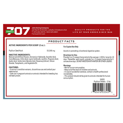 Formula 707 Psyllium Pellets for Horses