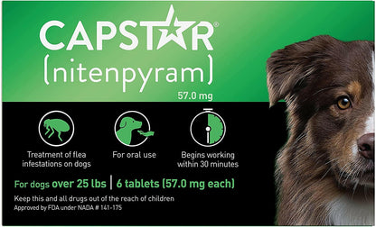 Capstar Oral Flea Treatment for Dogs over 25 lbs (6 Doses)
