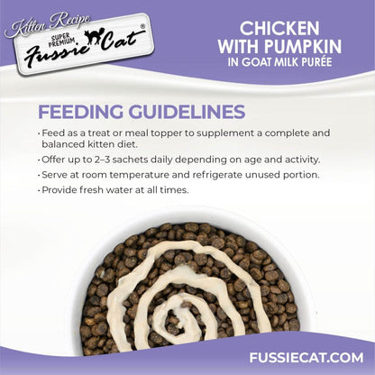 Fussie Cat Chicken with Pumpkin in Goat Milk Puree Lickable Kitten Recipe, 0.5-oz tube, 4-count