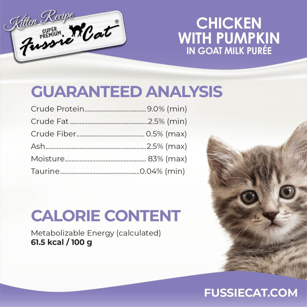 Fussie Cat Chicken with Pumpkin in Goat Milk Puree Lickable Kitten Recipe, 0.5-oz tube, 4-count