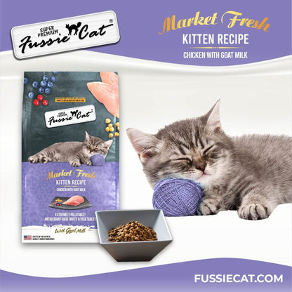 Fussie Cat Market Fresh Kitten Fresh Recipe Chicken with Goat Milk Dry Cat Food, 3.5-lb