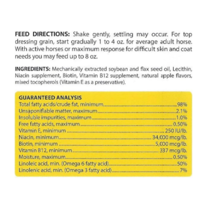 Healthy Coat Apple Flavored Top Coat Multi-Benefit Supplement for Horses