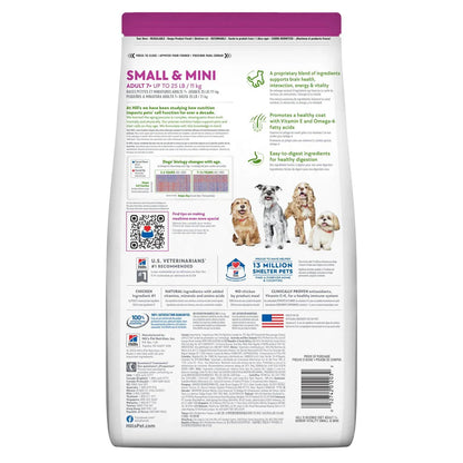 Hill's Science Diet Adult 7+ Senior Vitality Small & Mini Chicken & Rice Recipe Dry Dog Food