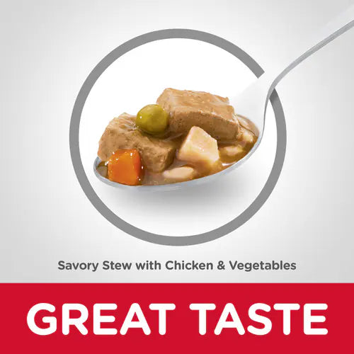 Hill's Science Diet Adult Canned Dog Food, Savory Stew with Chicken & Vegetables (12.8 oz x 12 cans)