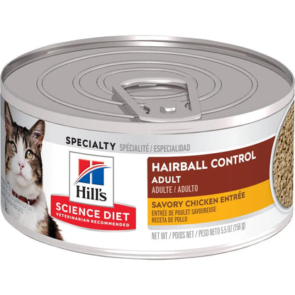 Hill's Science Diet Adult Hairball Control Savory Chicken Entrée Canned Cat Food