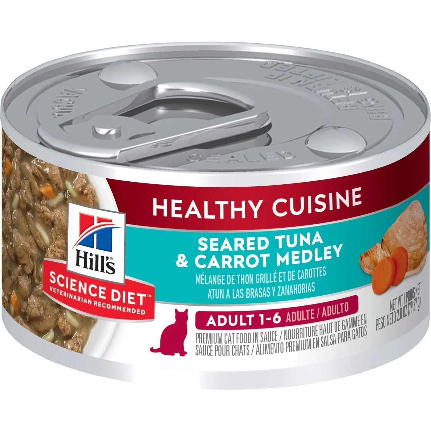 Hill's Science Diet Adult Healthy Cuisine Canned Cat Food, Seared Tuna & Carrot Medley (2.8 oz x 24 cans)