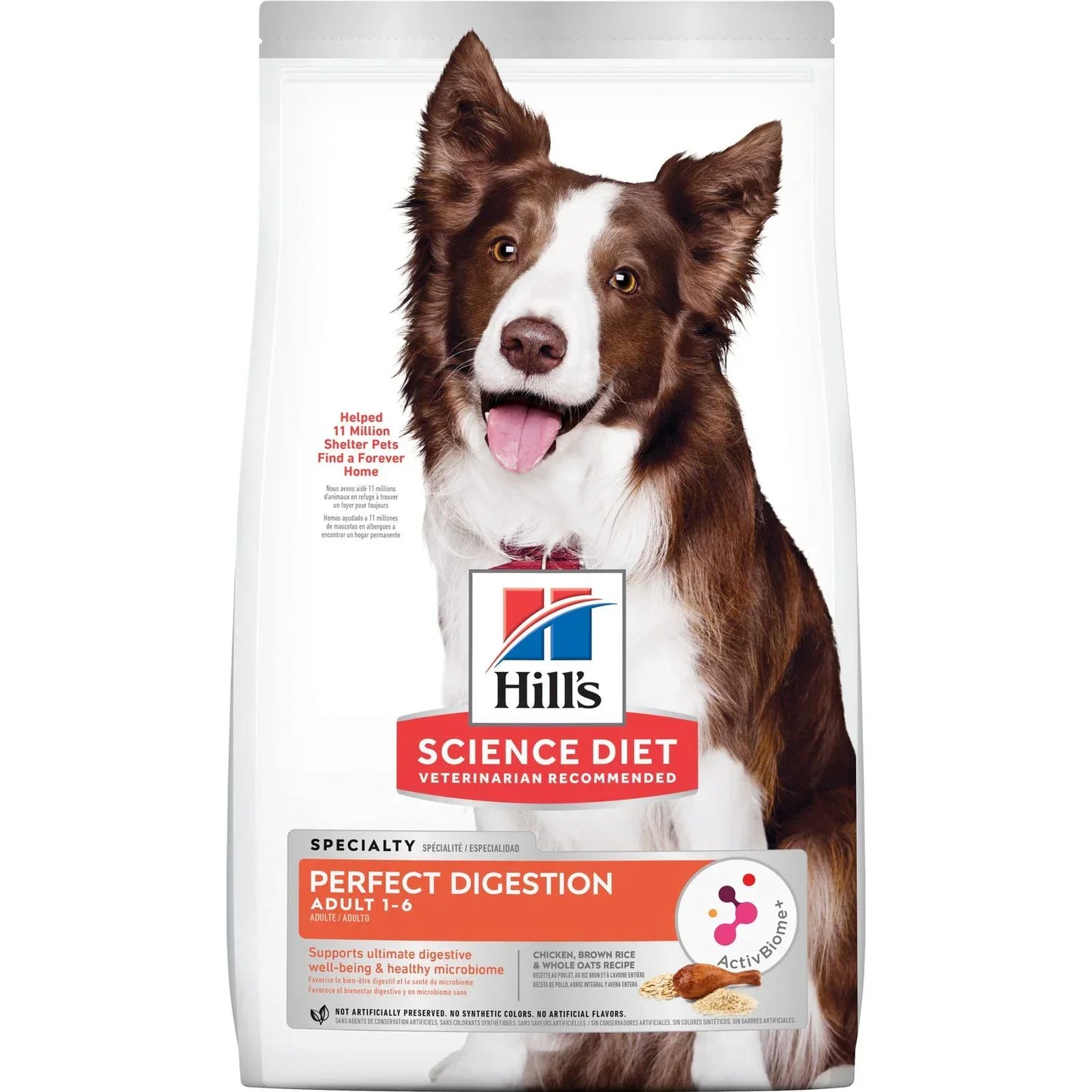 Hill's Science Diet Adult Perfect Digestion Chicken, Brown Rice, & Whole Oats Recipe Dry Dog Food, 22 lb bag
