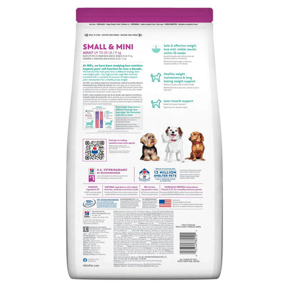 Hill's Science Diet Adult Perfect Weight Small & Mini Chicken Recipe Dry Dog Food, 4 lb bag