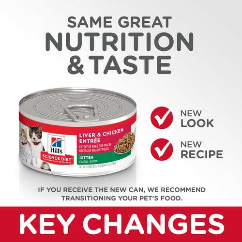 Hill's Science Diet Kitten Canned Cat Food, Liver & Chicken Entrée (2.9 oz x 24 cans)