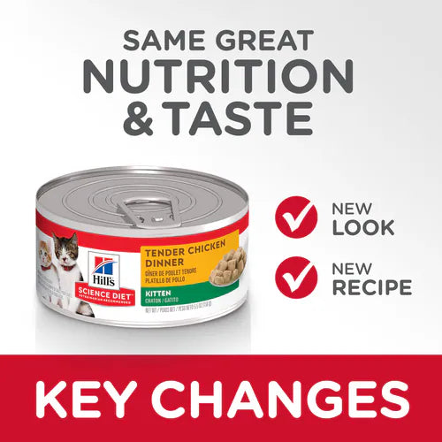 Hill's Science Diet Kitten Canned Cat Food, Tender Chicken Dinner (5.5 oz x 24 cans)
