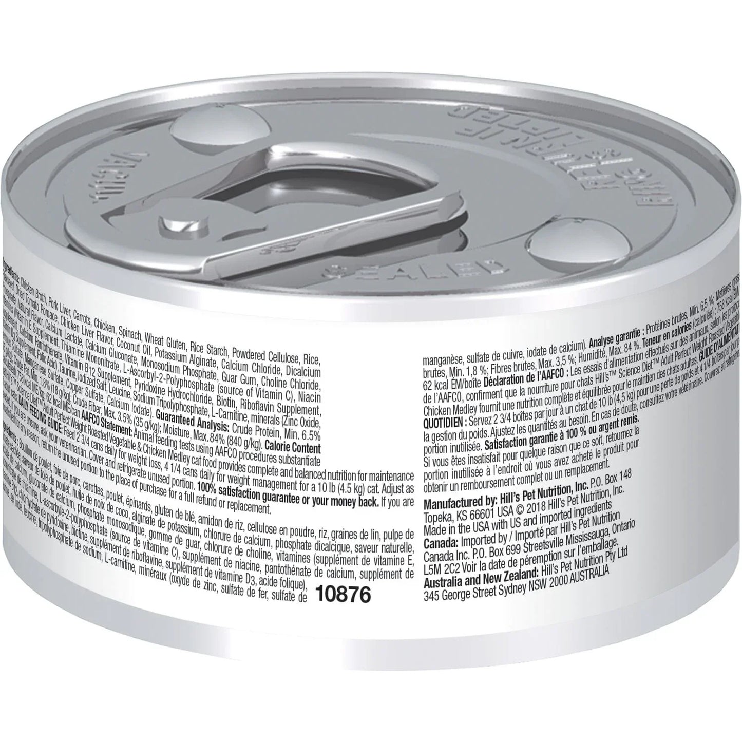 Hill's Science Diet Perfect Weight Canned Cat Food, Roasted Vegetable and Chicken Medley (2.9 oz x 24 cans)