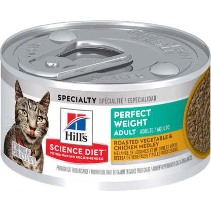 Hill's Science Diet Perfect Weight Canned Cat Food, Roasted Vegetable and Chicken Medley (2.9 oz x 24 cans)