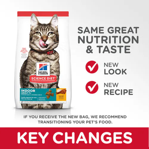 Hill's Science Diet Senior 7+ Indoor Dry Cat Food, Chicken Recipe (15.5 lb)