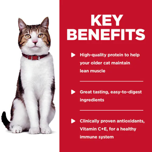 Hill's Science Diet Senior 7+ Wet Cat Food, Chicken (2.8 oz x 24 pouches)