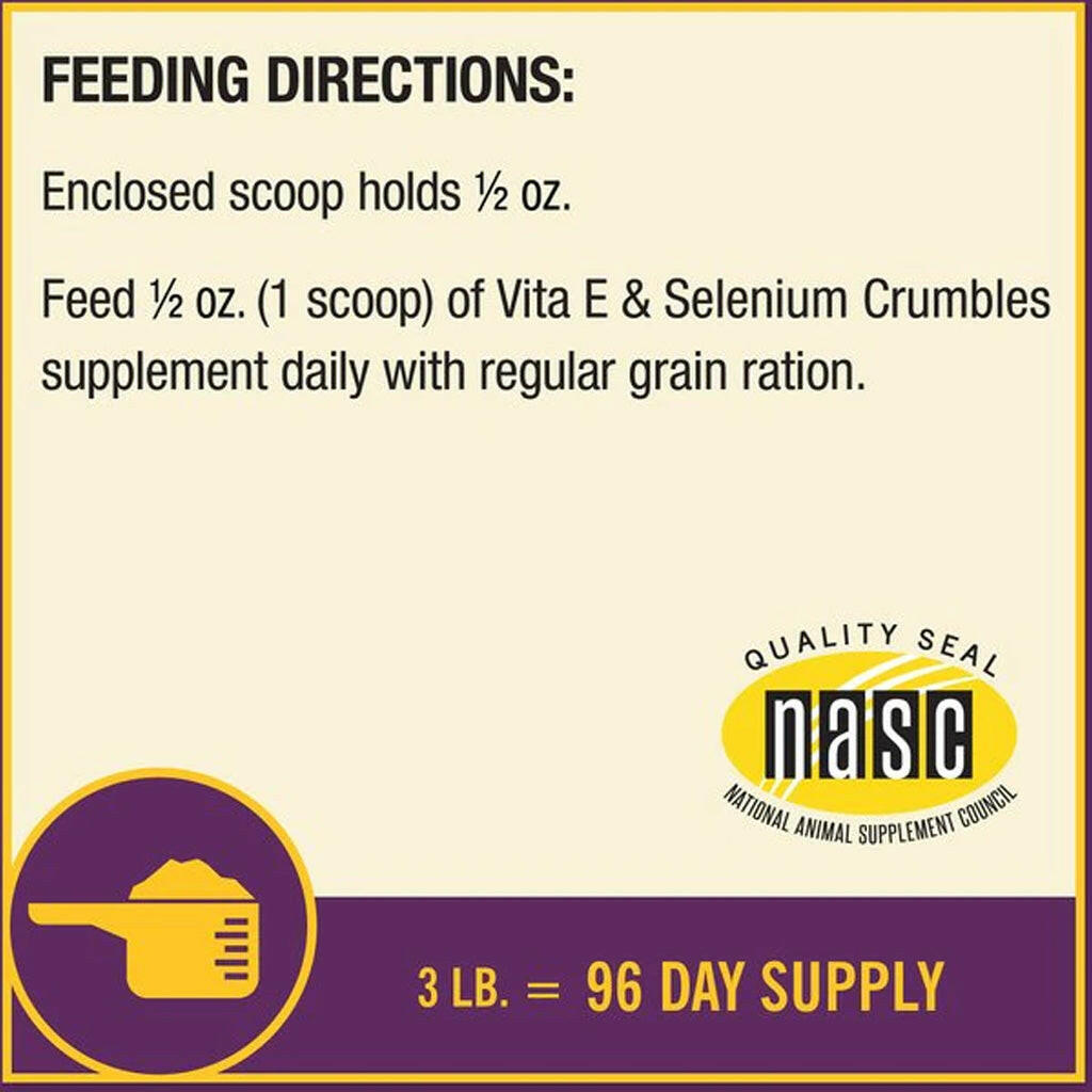 Horse Health Products Vitamin-E & Selenium Crumbles Horse Supplement