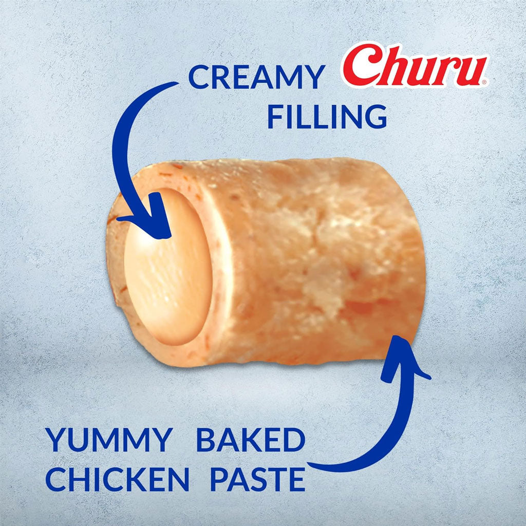 Inaba Churu Bites Chicken Recipe wraps Tuna with Salmon Recipe Cat Treats, 0.35-oz X 3
