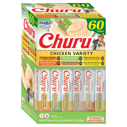 Inaba Churu Chicken Variety Pack Grain-Free Lickable Treat for Cats