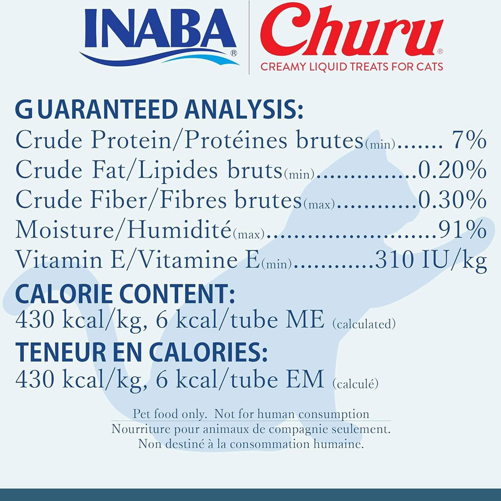 Inaba Churu Chicken  with Scallop Puree Grain-Free Lickable Treat for Cats, 0.5-oz x 4-tubes