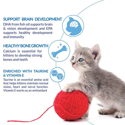 Inaba Churu for Kittens Tuna Recipe Puree Grain-Free Lickable Treat for Cats, 0.5-oz x 4-tubes