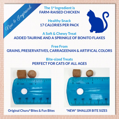 Inaba Churu Fun Bites Chicken Recipe Wraps Soft & Moist Cat Treats (3 packs)