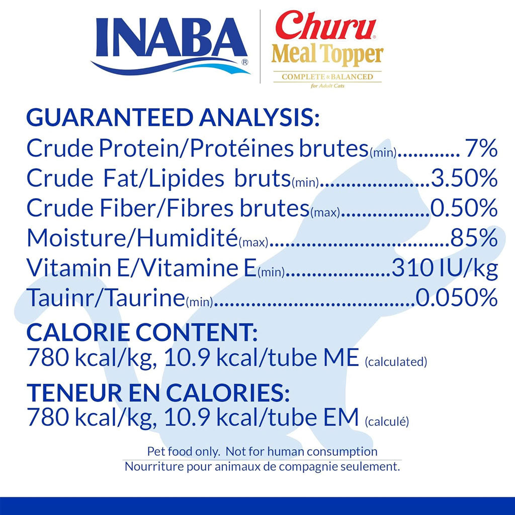 Inaba Churu Meal Topper Chicken Recipe Cat Food, 0.5-oz x 4-tubes