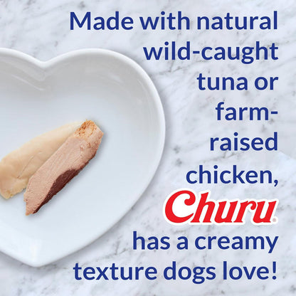 Inaba Churu Meal Topper Chicken Recipe Dog Food, 0.5-oz x 4-tubes