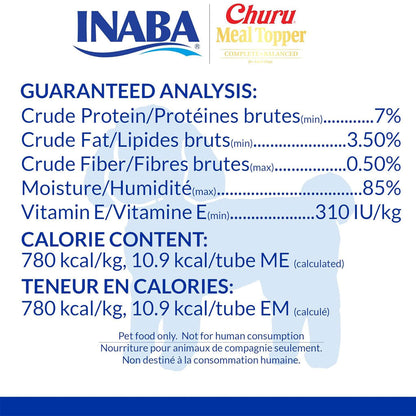 Inaba Churu Meal Topper Chicken Recipe Dog Food, 0.5-oz x 4-tubes