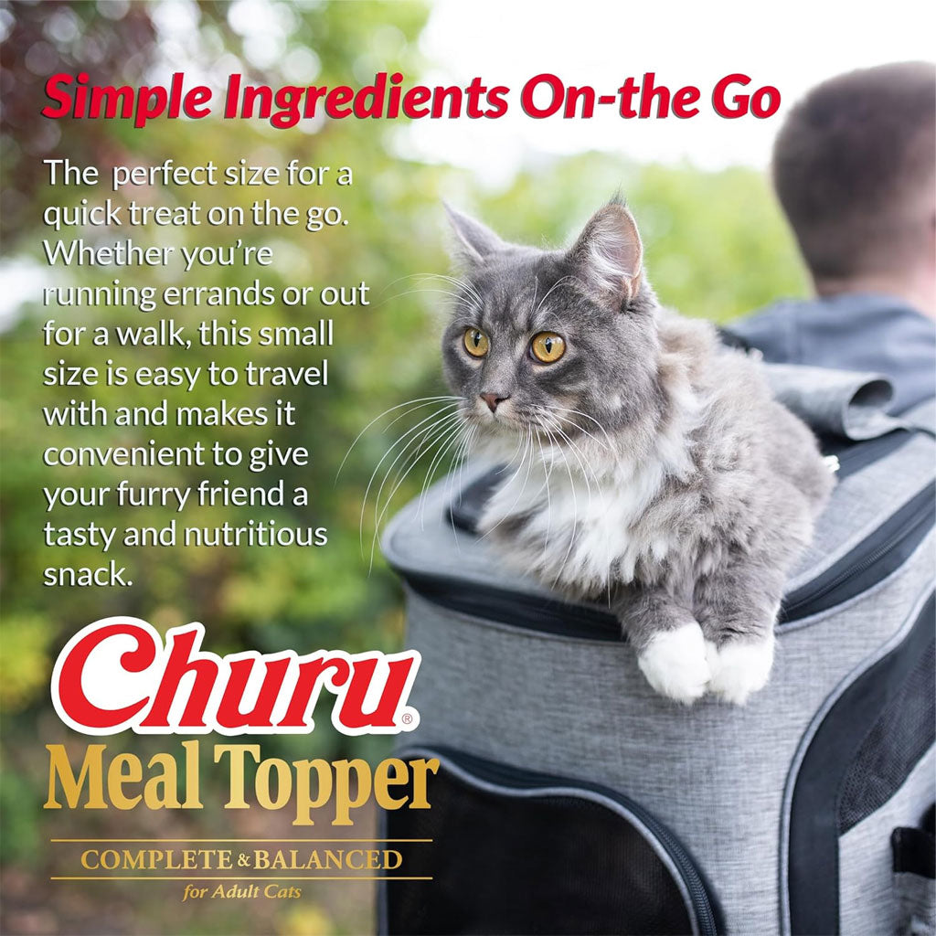 Inaba Churu Meal Topper Tuna with Salmon Recipe Cat Food, 0.5-oz x 4-tubes