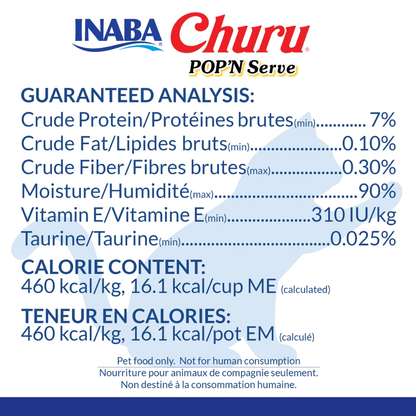 Inaba Churu Pop'n Serve Tuna & Bonita Flakes Recipe Grain-Free Lickable Cat Treats, 1.2-oz cup