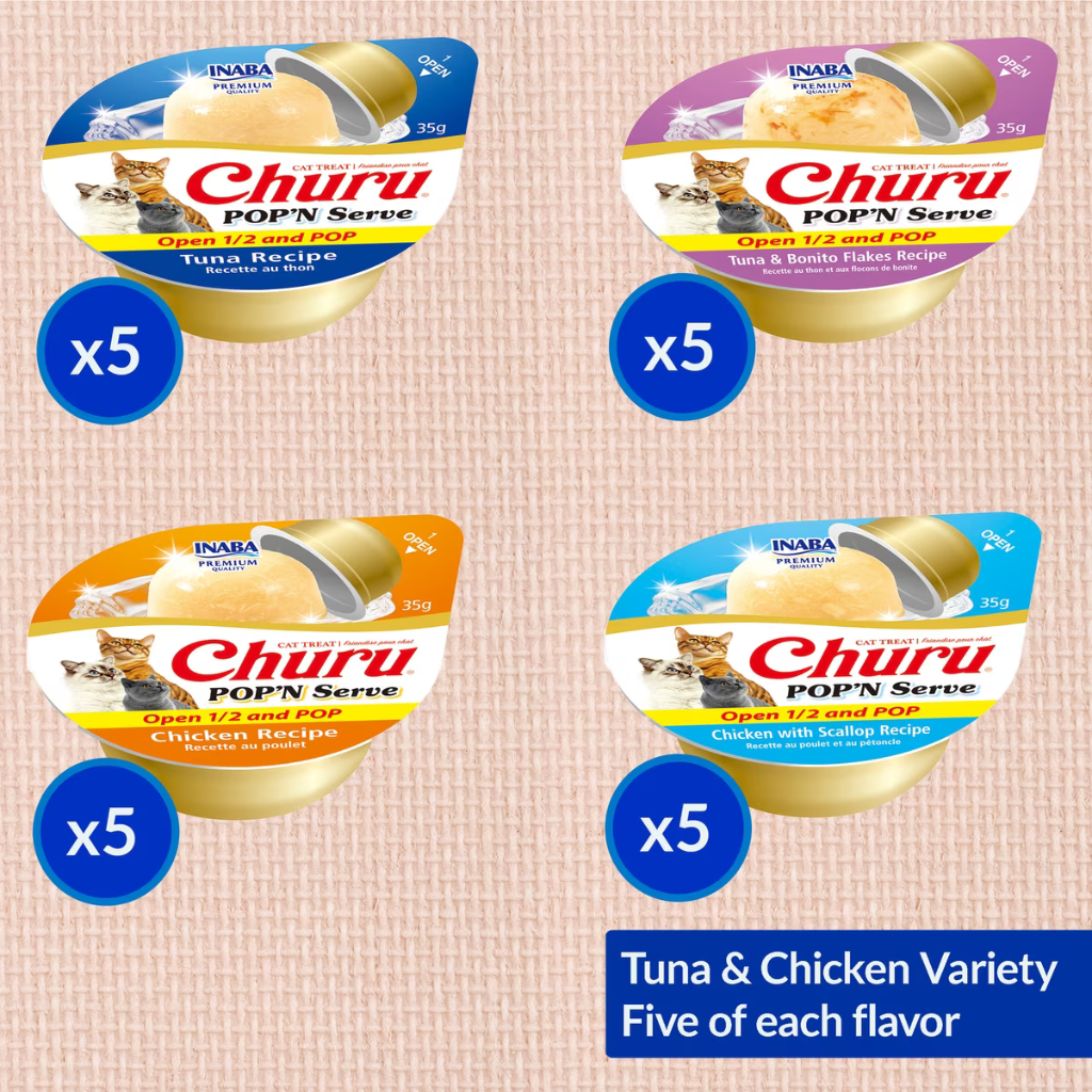 Inaba Churu Pop'n Serve Variety Pack Lickable Cat Treats
