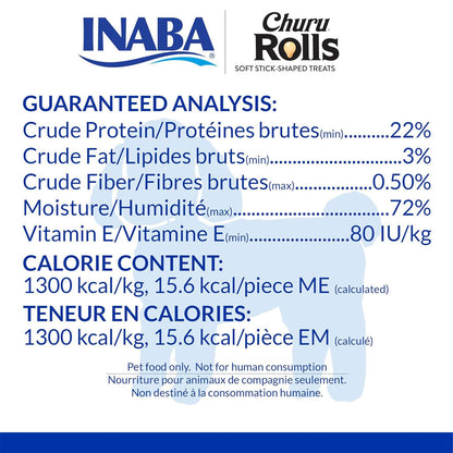 Inaba Churu Rolls Chicken Recipe wraps Chicken with Cheese Dog Treats, 0.42-oz X 8 Tubes