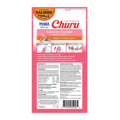 Inaba Churu Salmon Recipe Lickable Cat Treats, 0.5-oz tube