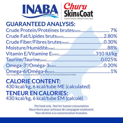 Inaba Churu Skin & Coat Variety Pack Lickable Treat for Cats, 50 count