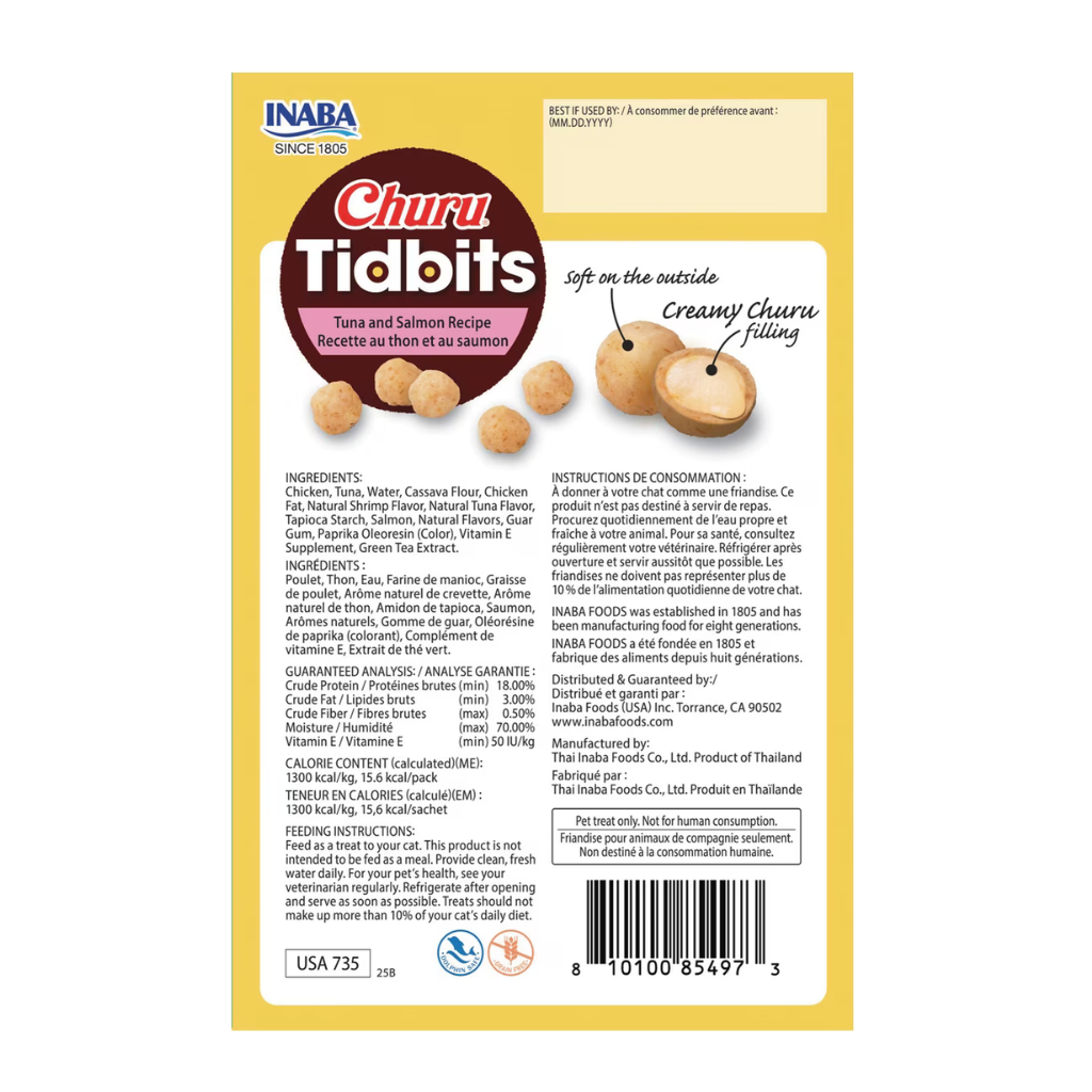 Inaba Churu Tidbits  Soft & Creamy Cat Treats (8 packs)