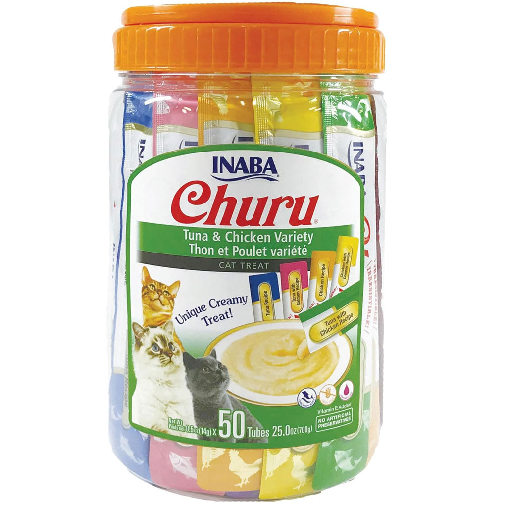 Inaba Churu Tuna & Chicken Variety Pack Grain-Free Lickable Treat for Cats