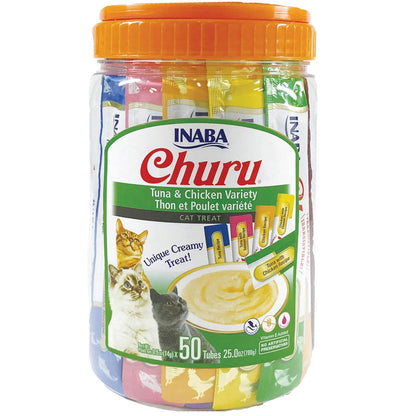 Inaba Churu Tuna & Chicken Variety Pack Grain-Free Lickable Treat for Cats