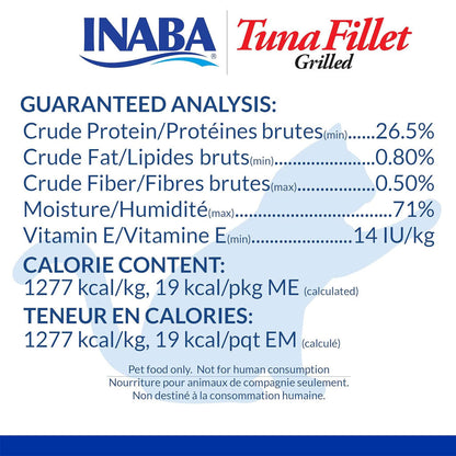 Inaba Ciao Grilled Tuna Fillet in Tuna Flavored Broth Cat Treat, 0.52-oz