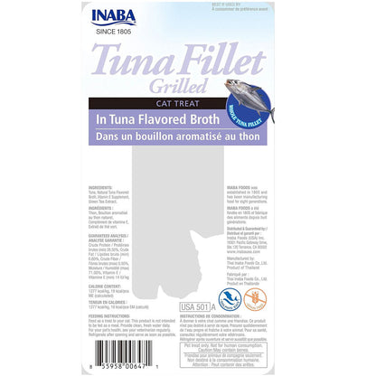 Inaba Ciao Grilled Tuna Fillet in Tuna Flavored Broth Cat Treat, 0.52-oz