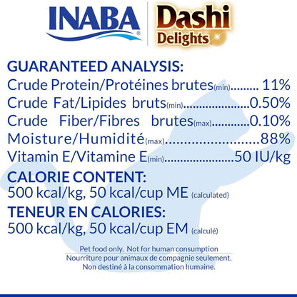 Inaba Dashi Delights Chicken with Tuna & Scallop Recipe in Broth Cat Food, 2.5-oz - DISCO