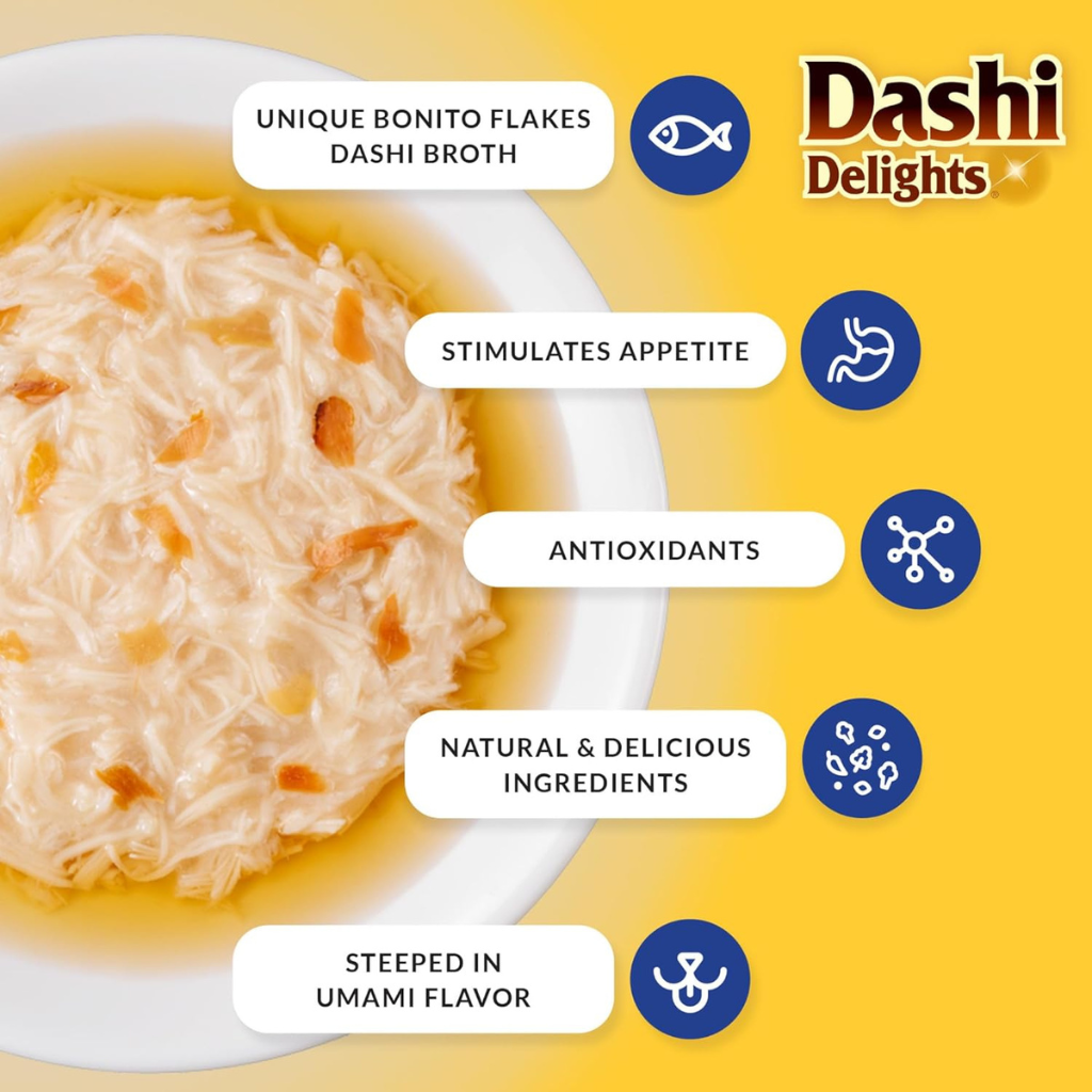 Inaba Dashi Delights Seafood Variety Pack in Broth Cat Food, 2.5-oz, pack of 12