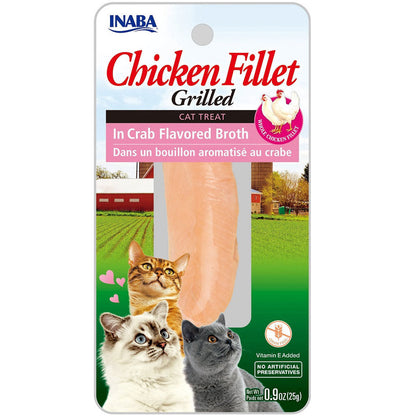 Inaba Grilled Chicken Fillet in Crab Flavored Broth Cat Treat, 0.9-oz