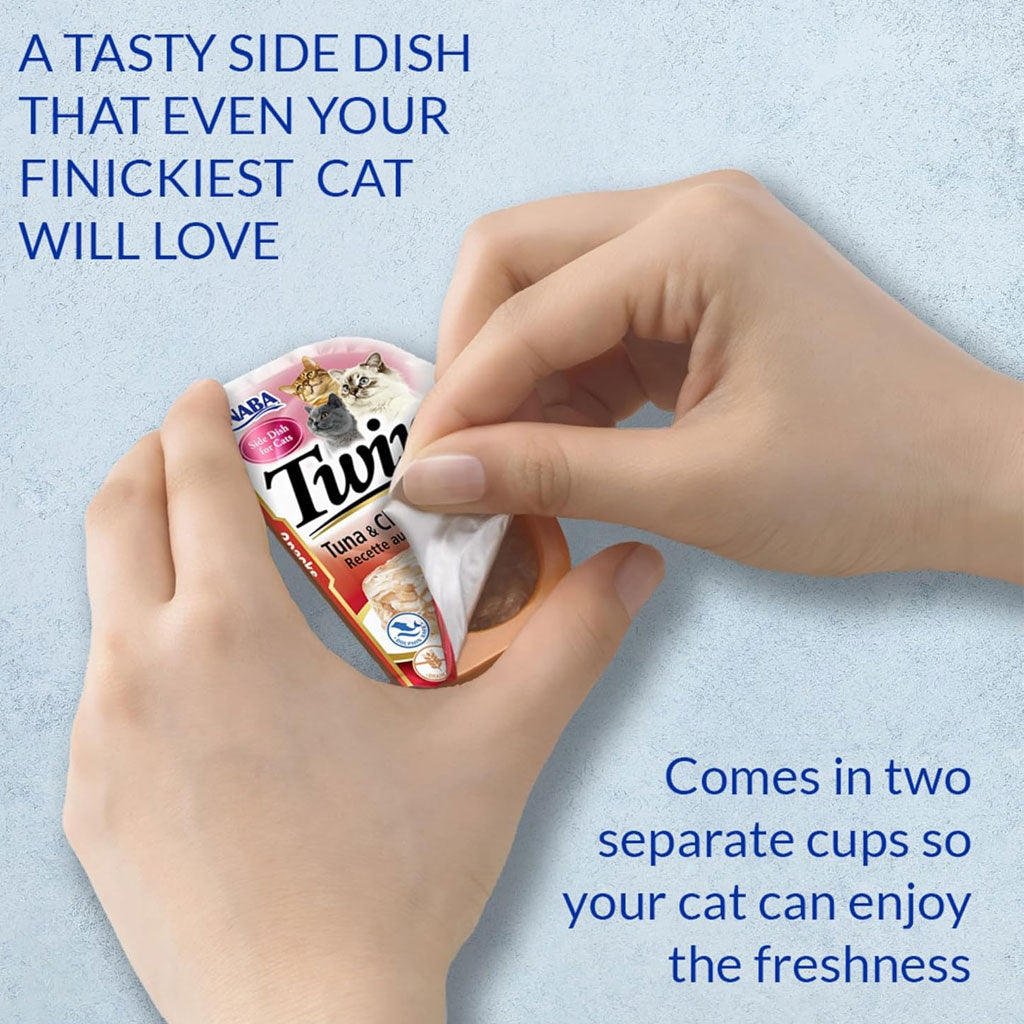 Inaba Twins Chicken with Cheese Recipe Grain-Free Cat Food, 1.23-oz
