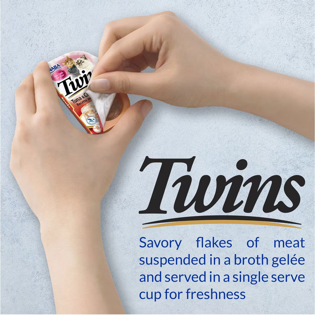 Inaba Twins Tuna & Chicken with Scallop Recipe Grain-Free Cat Food, 1.23-oz