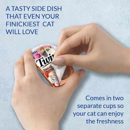 Inaba Twins Tuna & Chicken with Scallop Recipe Grain-Free Cat Food, 1.23-oz