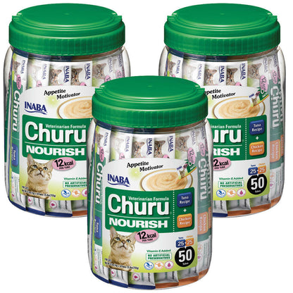 INABA Veterinarian Formula Churu Nourish, Chicken & Tuna Recipe Lickable Treats for Cats