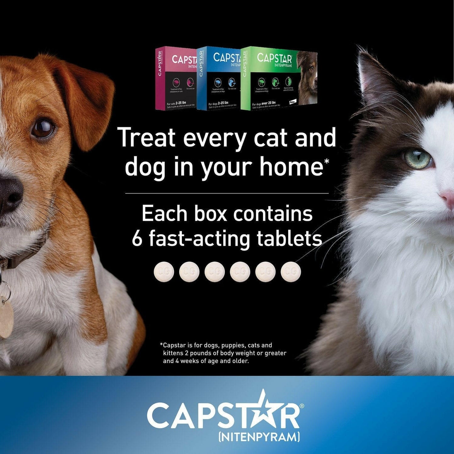 Capstar Oral Flea Treatment for Dogs over 25 lbs (6 Doses)