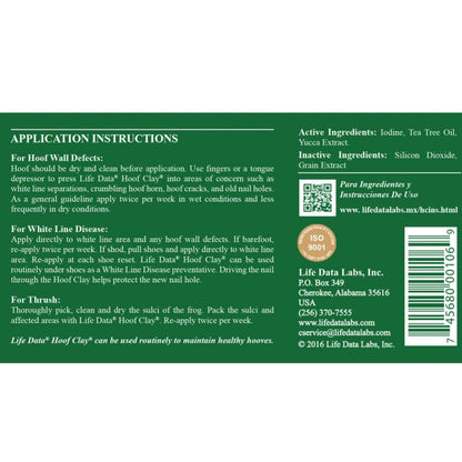 Life Data Hoof Clay Antimicrobial Hoof Packing for Horse (10 oz)