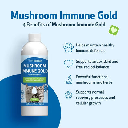 Mushroom Immune Gold - Holistic Cancer Support for Cats (8 oz)
