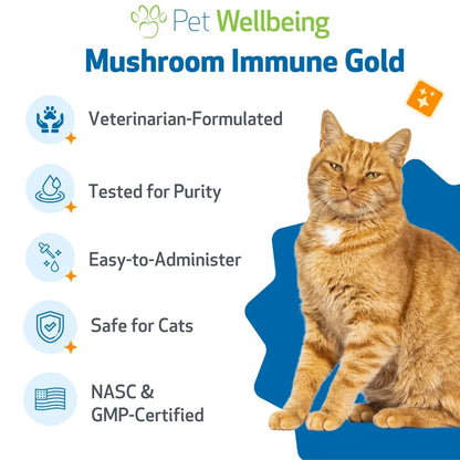 Mushroom Immune Gold - Holistic Cancer Support for Cats (8 oz)