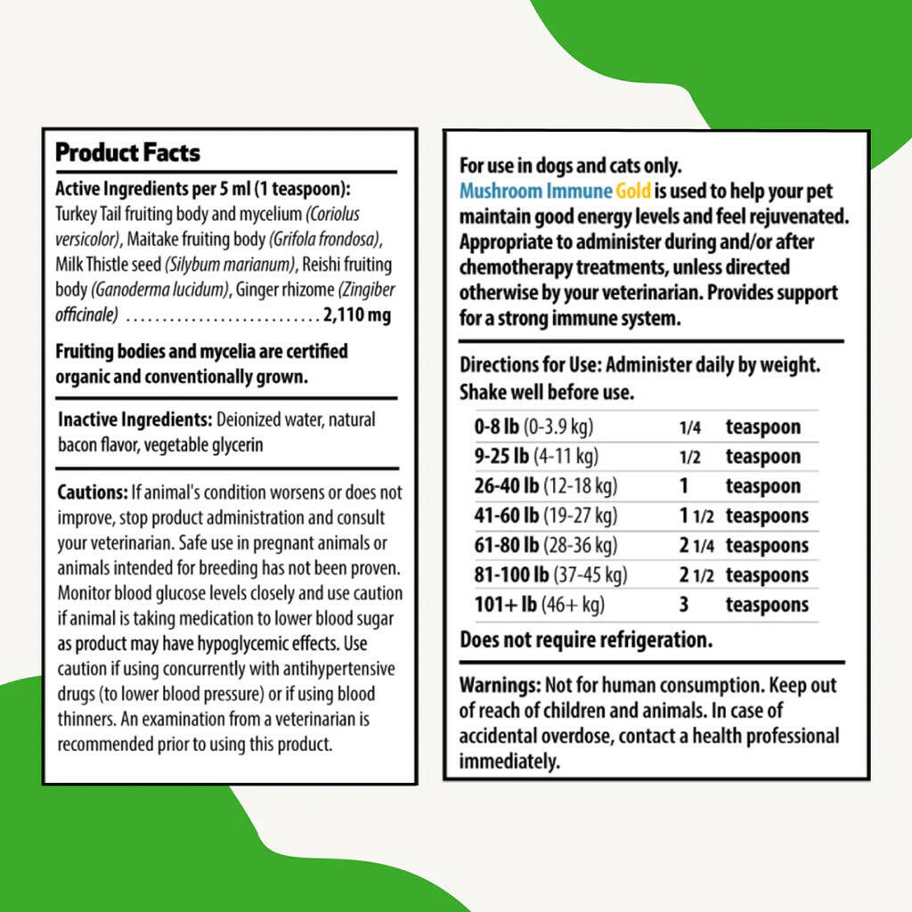 Mushroom Immune Gold - Holistic Cancer Support for Dogs (8 oz)